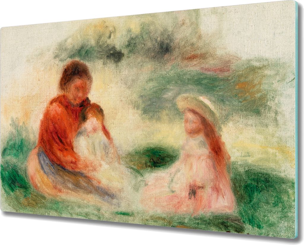 Coloray Schneidebrett Herdabdeckplatte 80x52 cm Kochplattenabdeckung Hackbrett Küchenbrett - junge Familie