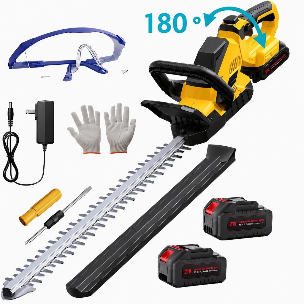 Akku Heckenschere, 21" Klingen Heckenschere mit 2 × 4000mAh Produktbild 