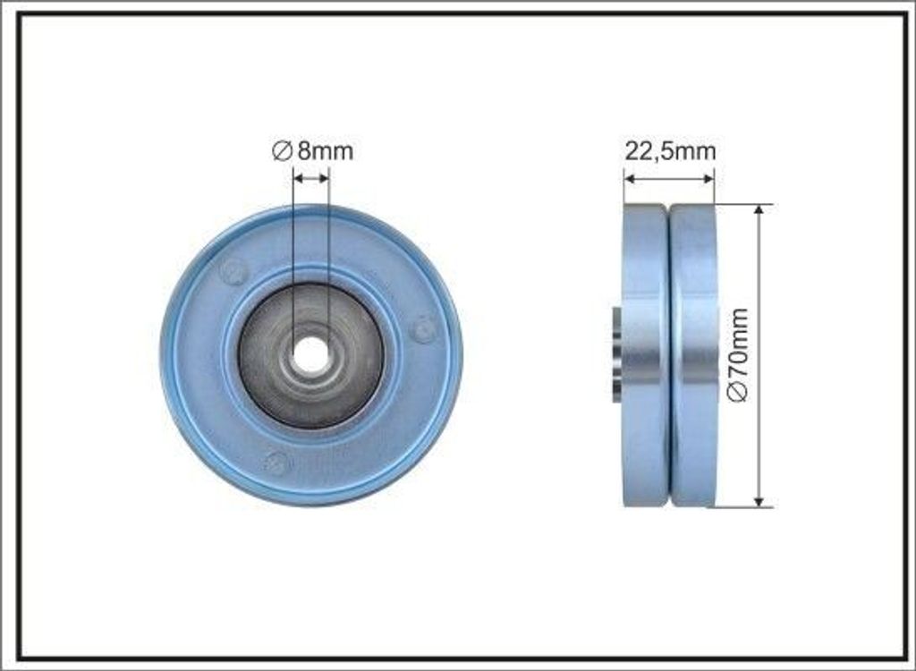 CAFFARO 407-14 Umlenkrolle Keilrippenriemen 70mm für OPEL Omega B Limousine (V94) Omega B Caravan (V94) für BMW 3 Limousine (E46) 5 Limousine (E39)