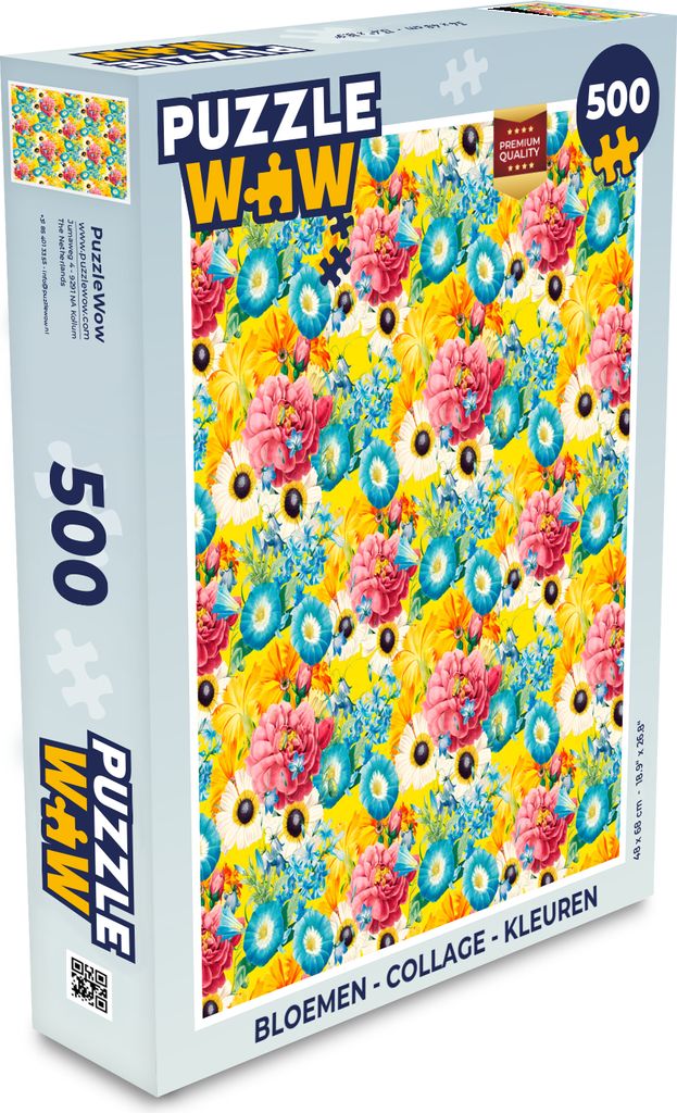 MuchoWow Puzzle 500 Teile Blumen - Collage - Farben - Denken - Spiel - Toy