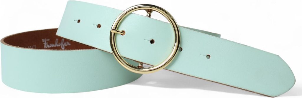 FRONHOFER Damen Ledergürtel 4 cm runde vergoldete Gürtelschnalle, echt Leder