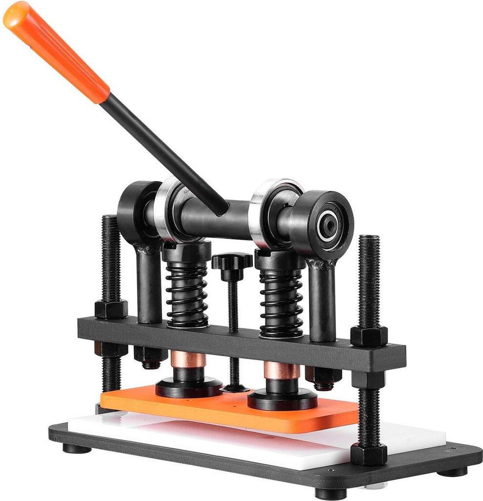 Leather Cutting Machine, 10.2 x 4.7 in Embossing Plate Manual Die Cutter, 0.47 in Pressure Stroke Leather Embossing Machine, Dual Guide Shafts Die ...