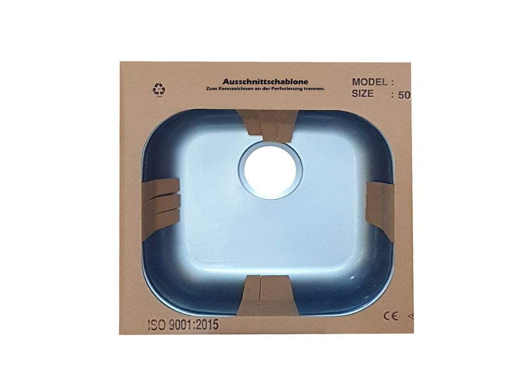 Edelstahl Küchenspüle Eckig Spüle 50x50 cm Einbauspüle Produktbild 5