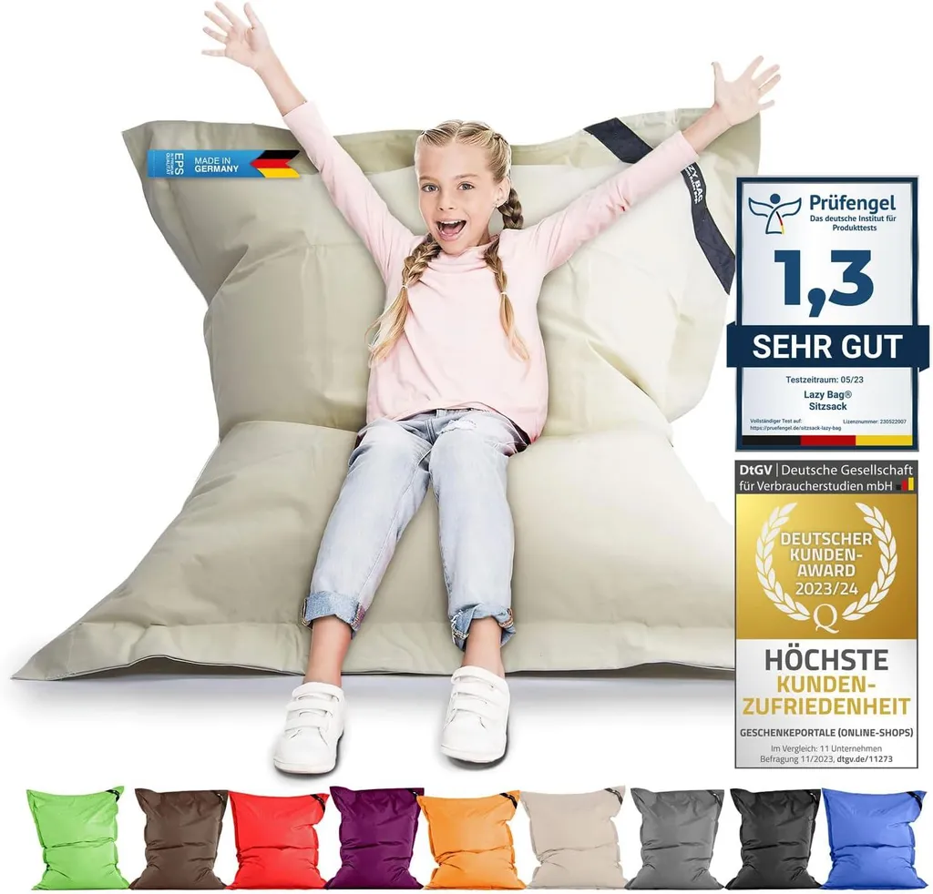 Lazy Bag Junior Beige: La Poltrona Sacco per i Piccoli di Casa - 1