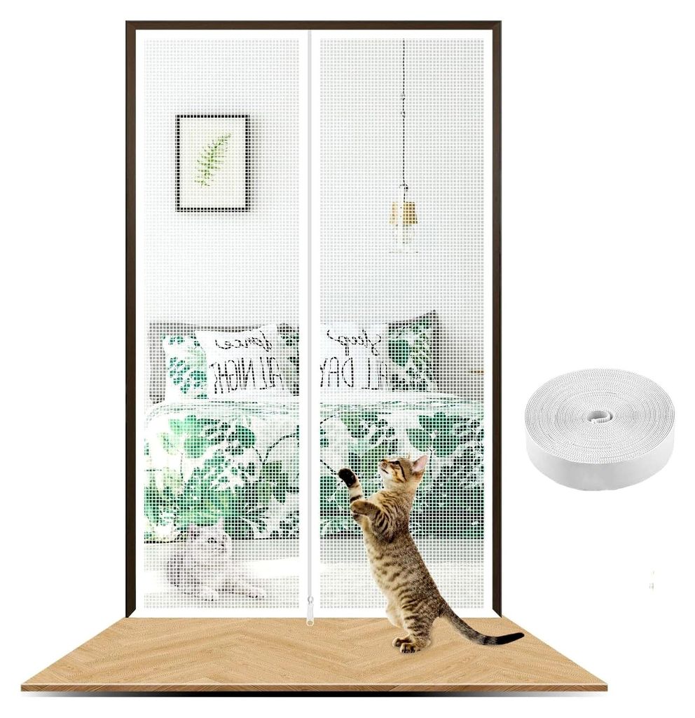 Katzengitter für Türen zur Verhinderung des Entweichens von Katzen, Isolationstür-Bildschirm für die Einführung neuer Katzen (C, 95x200 cm)