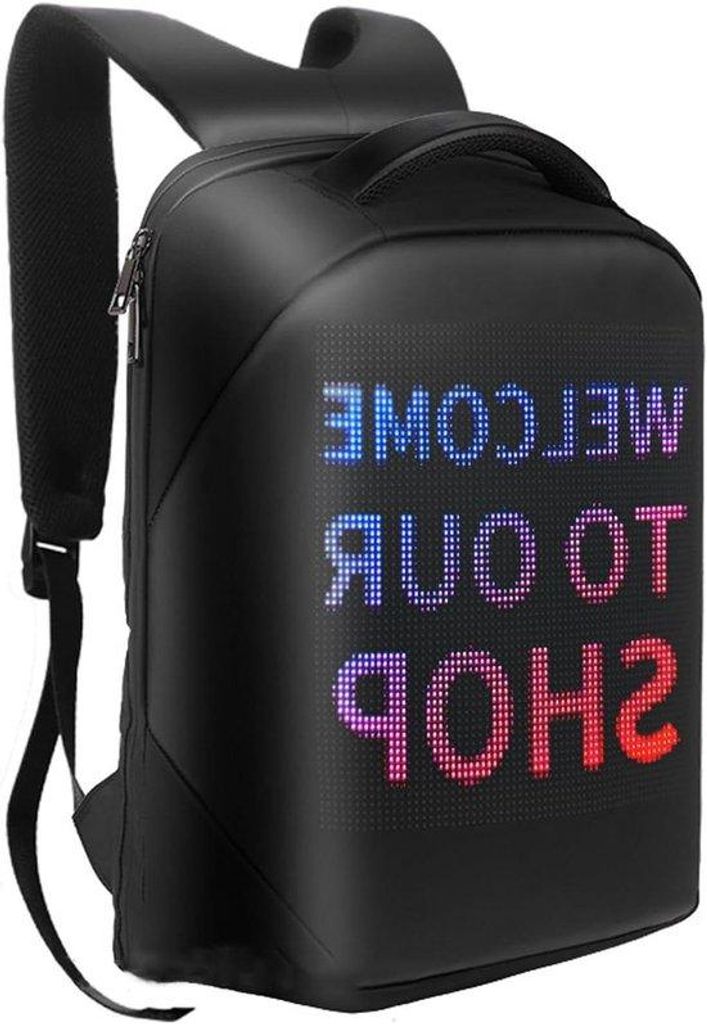 Wasserfeste LED-Rucksack mit programmierbarem vollduplex-Farbdisplay - Große Kapazität für Wohn-Work-Verkehr mit USB-Ladung