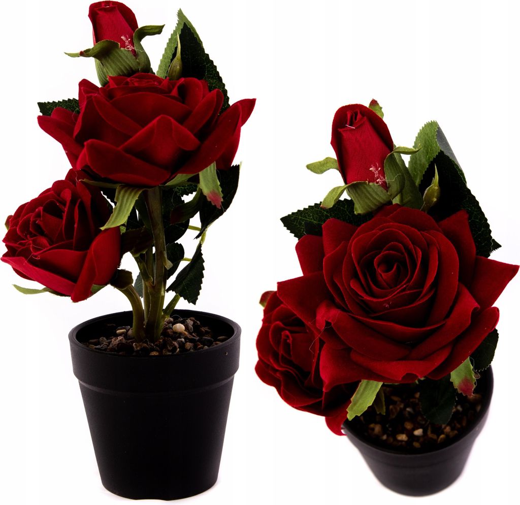 Künstliche Rosen im Topf 16cm - Romantische Deko - Produktbild 