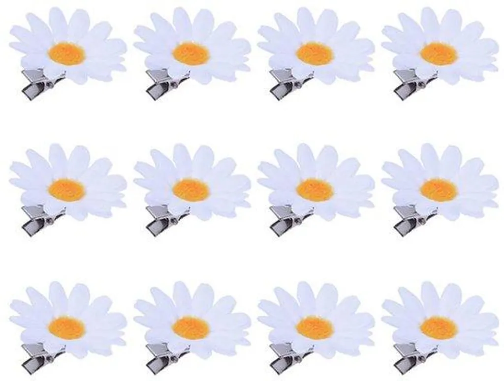 Petites barrettes à cheveux pince à fleurs blanche antidérapante x10