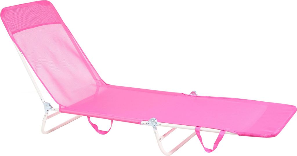 BELIANI Gartenliege Fuchsia Metall mit Bespannung Verstellbare Rückenlehne Klappbar Transportabel Modern Outdoor Garten Terrasse Balkon Außenbereich