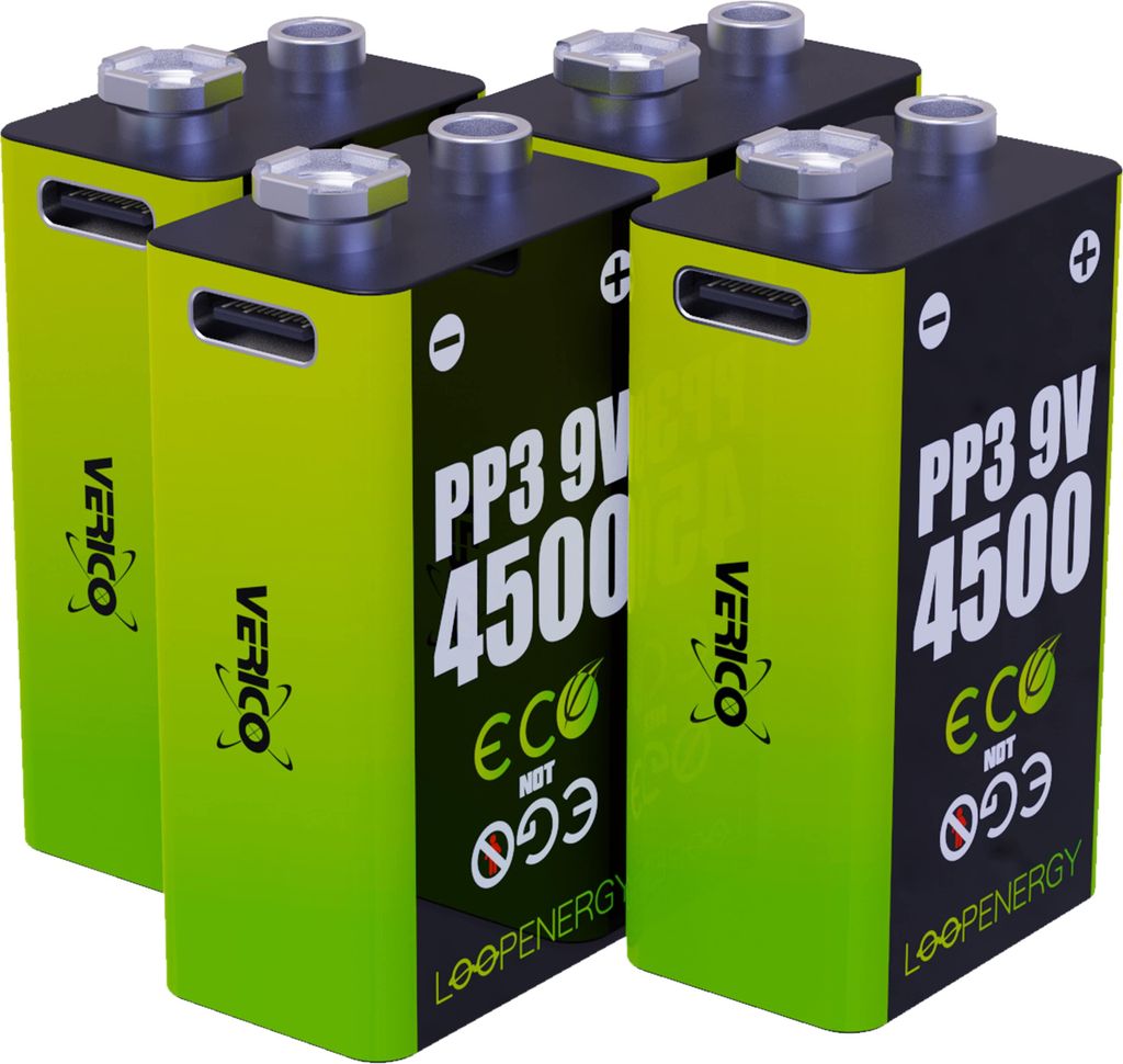 VERICO Li-Ion-Akku Loop Energy 9 V- Block, 4er Pack