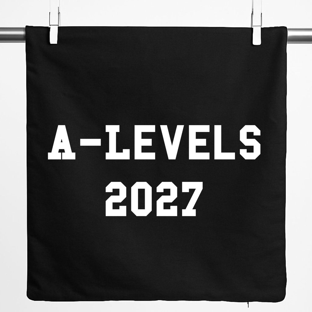 Huuraa Kissenbezug A-Levels 2027 Abschluss Großbritannien 40x40cm Black Baumwolle Dekokissenbezug Geschenkidee