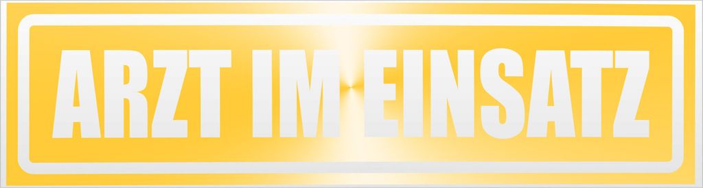 Kiwistar Arzt im Einsatz Motiv 1 invertiert Magnetschild Schild magnetisch - 30cm Gelb - reflektierend - Magnetfolie für Auto PKW Kfz