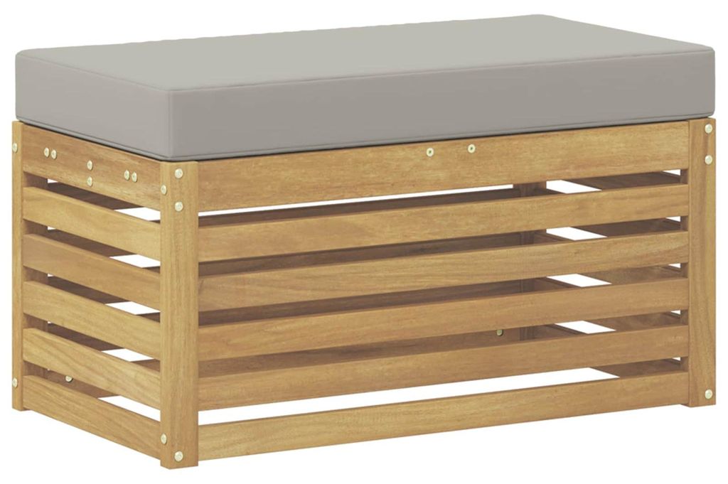 vidaXL Outdoor Hocker Bank Weiß 80 x 43 x 45 cm Massivholz Akazie