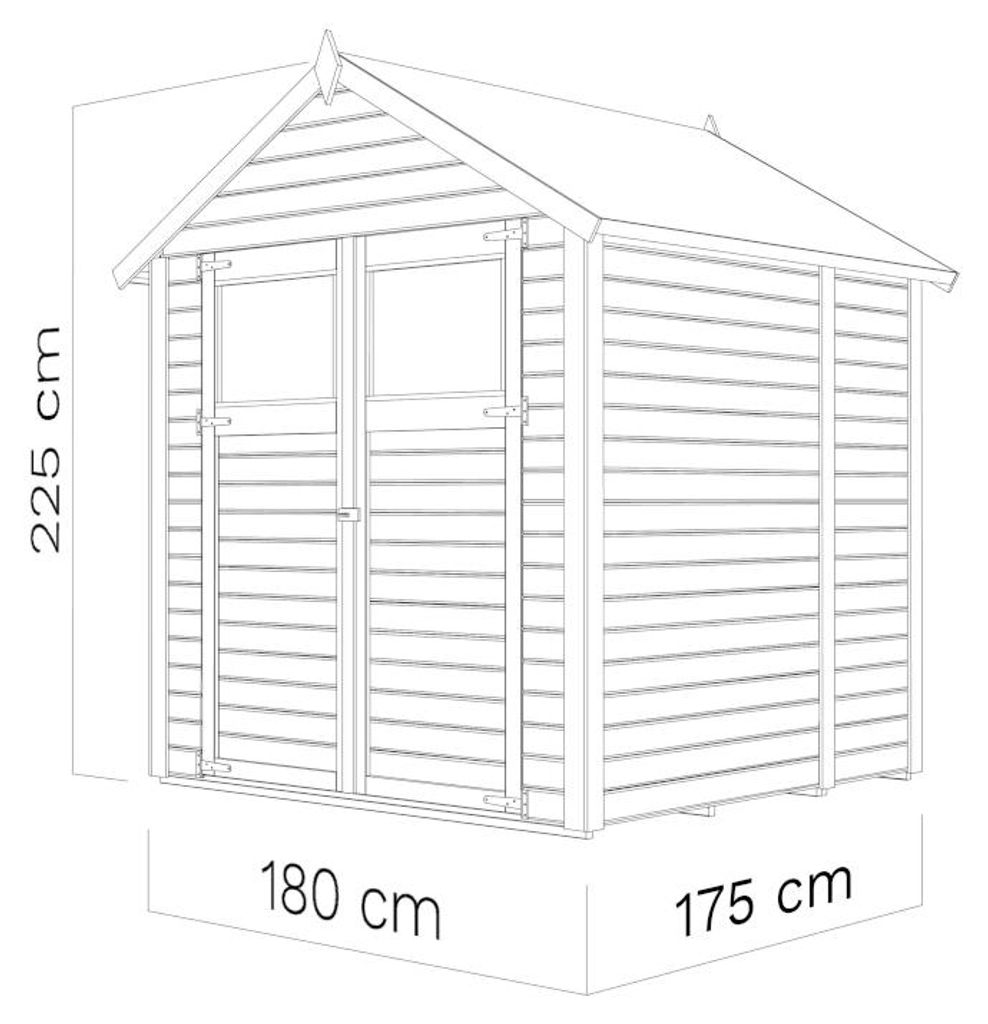 WOODTEX Naturbelassen 180 x 174 cm Gartenhaus Sylta 2, 14 Produktbild 
