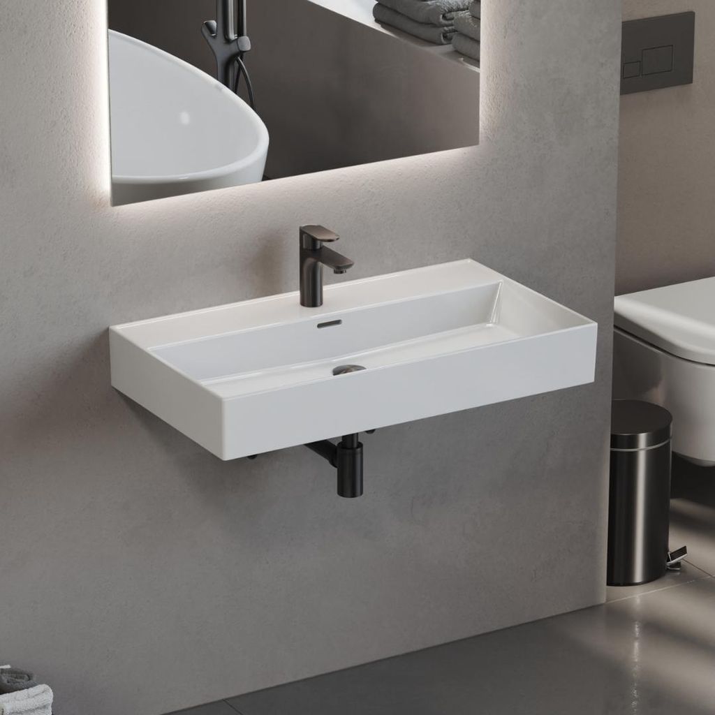 Aqua Bagno Waschbecken 80 im modernen Loft Air Design Eckig Produktbild 