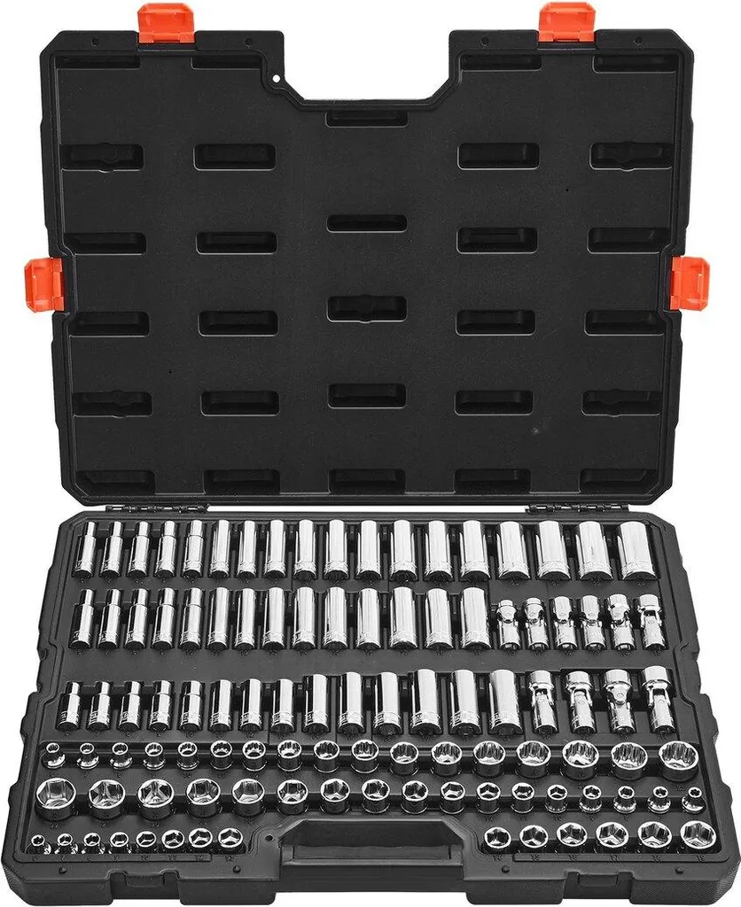 Jeu de douilles 9,5 mm pour réparation auto, 104 pièces, tailles 6-24 mm
