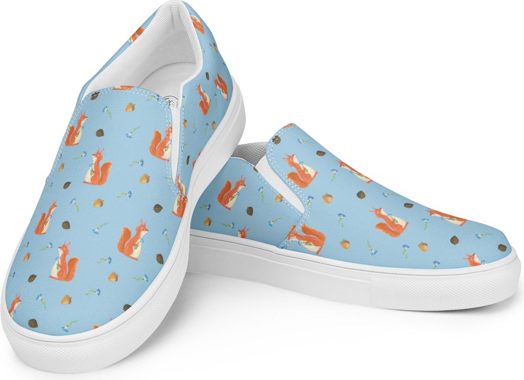 Mr. & Mrs. Panda Loafer Damen Eichhörnchen Blume Größe 40 - Blau - Geschenk, Damenschuhe, Motivation Sprüche, Halbschuhe, Spaß, Lachen, Lustig...