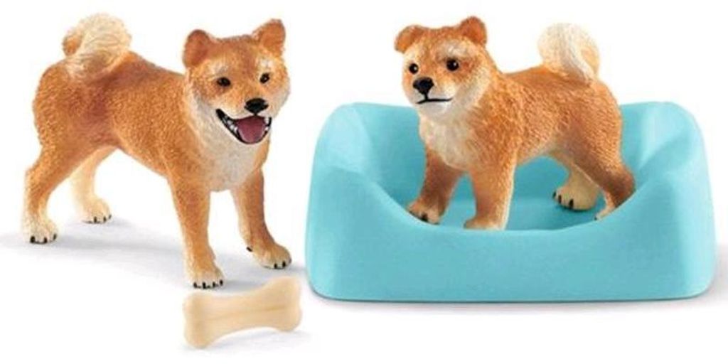 schleich Shiba Inu mother and puppy, 3 rok / roky, Modrá, Obrázok produktu 