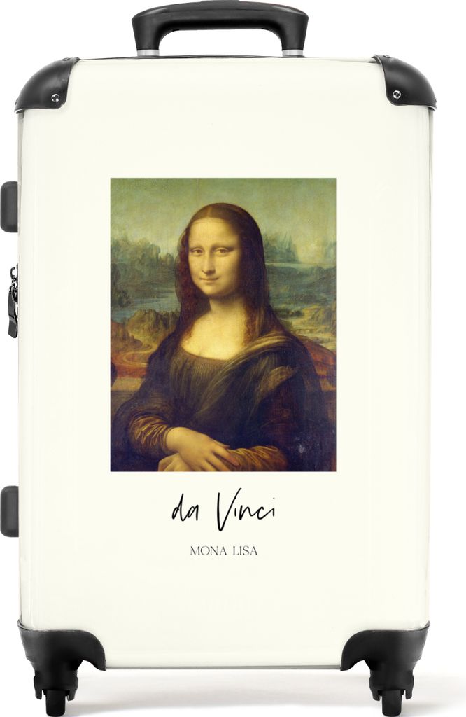 NoBoringSuitcases.com Großer Koffer - Kunst - Da Vinci - Mona Lisa - Mädchen - Kombinationsschloss TSA - Hartschalen Trolley 4 Rollen - 72 lite...