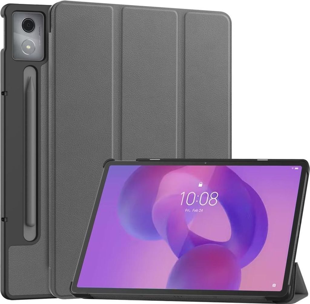 Lenovo Idea Tab Pro Hülle - Coverup Tri-Fold Ständer Klapphülle mit Schlaf/Wach-Funktion - Grau