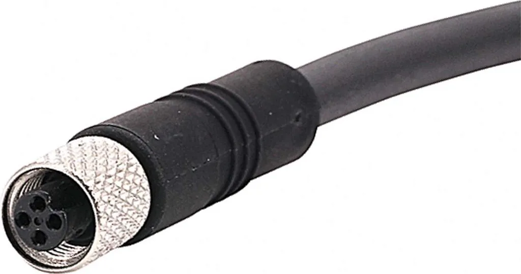 Câble M5 3 pôles femelle droit 7m PUR noir apte à la torsion 916410