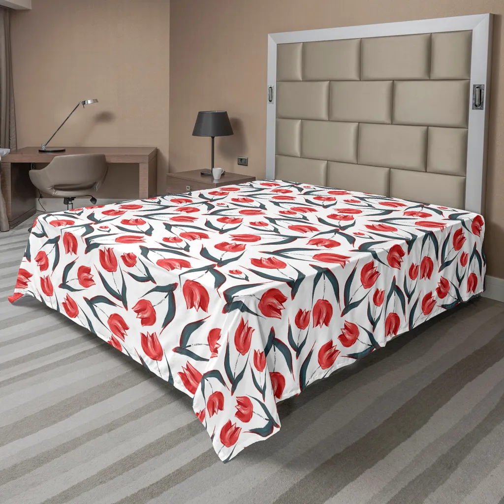 Drap de Lit 266x260 cm pour Décoration de Chambre Ambiance Rétro Chic