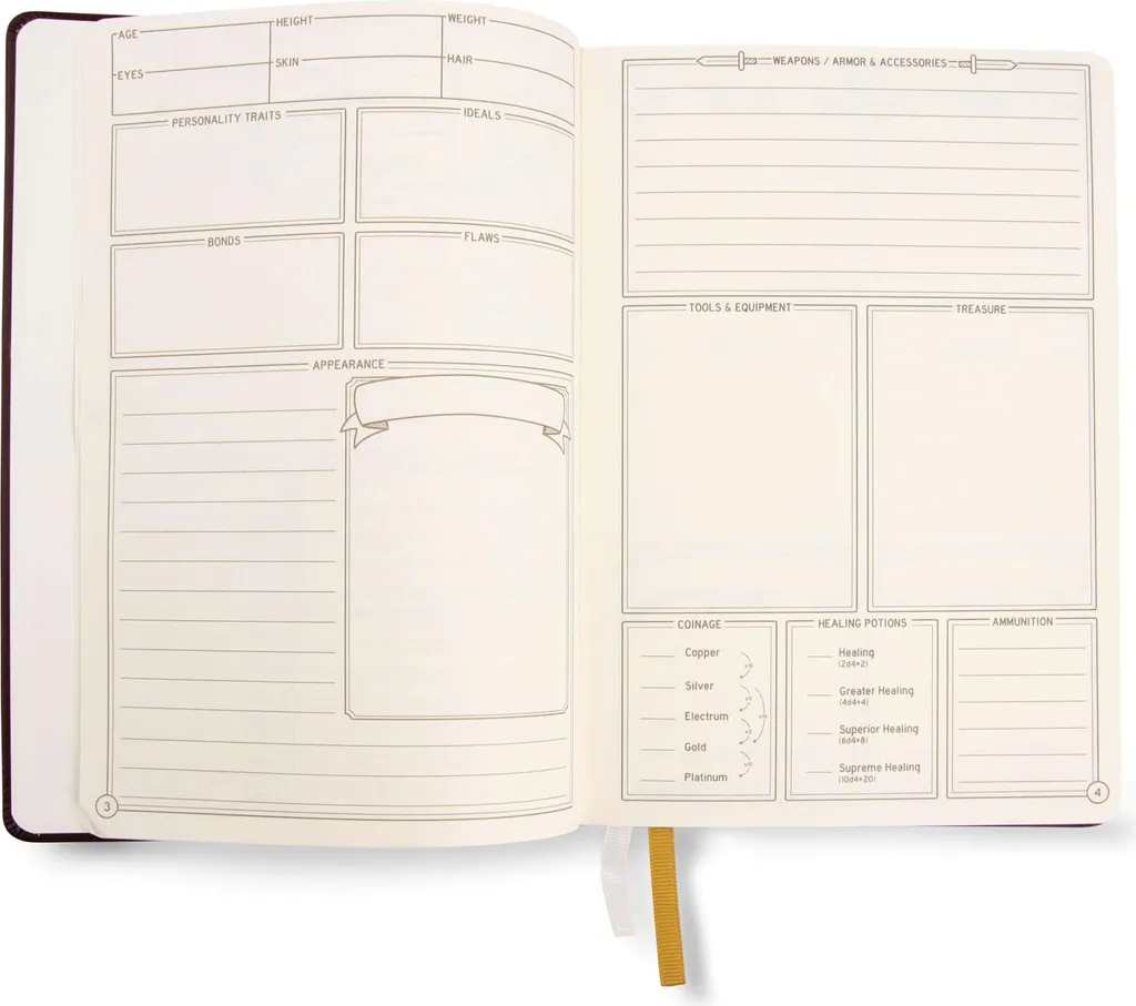 Organiseur JDR Dungeons & Dragons 5e Bleu avec Sections de Notes - 9