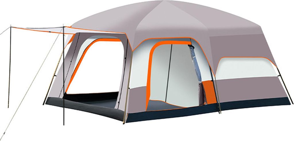 Outdoor-Campingzelt, Luxus Zelte für Camping Großes Familienzelt mit Zimmern 8-12 Personen Wasserdicht Zwei-Schlafzimmer und ein-Wohnzimmer Design L