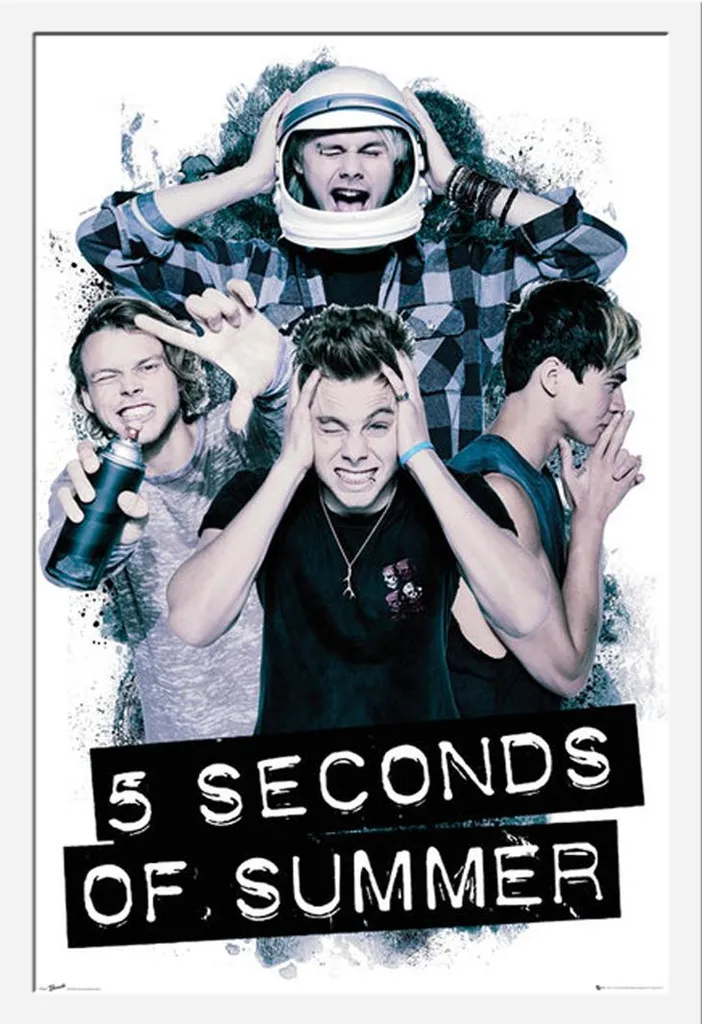 Poster 5SOS Mal di testa + Cornice Shinsuke Maxi MDF Bianco 61x91,5