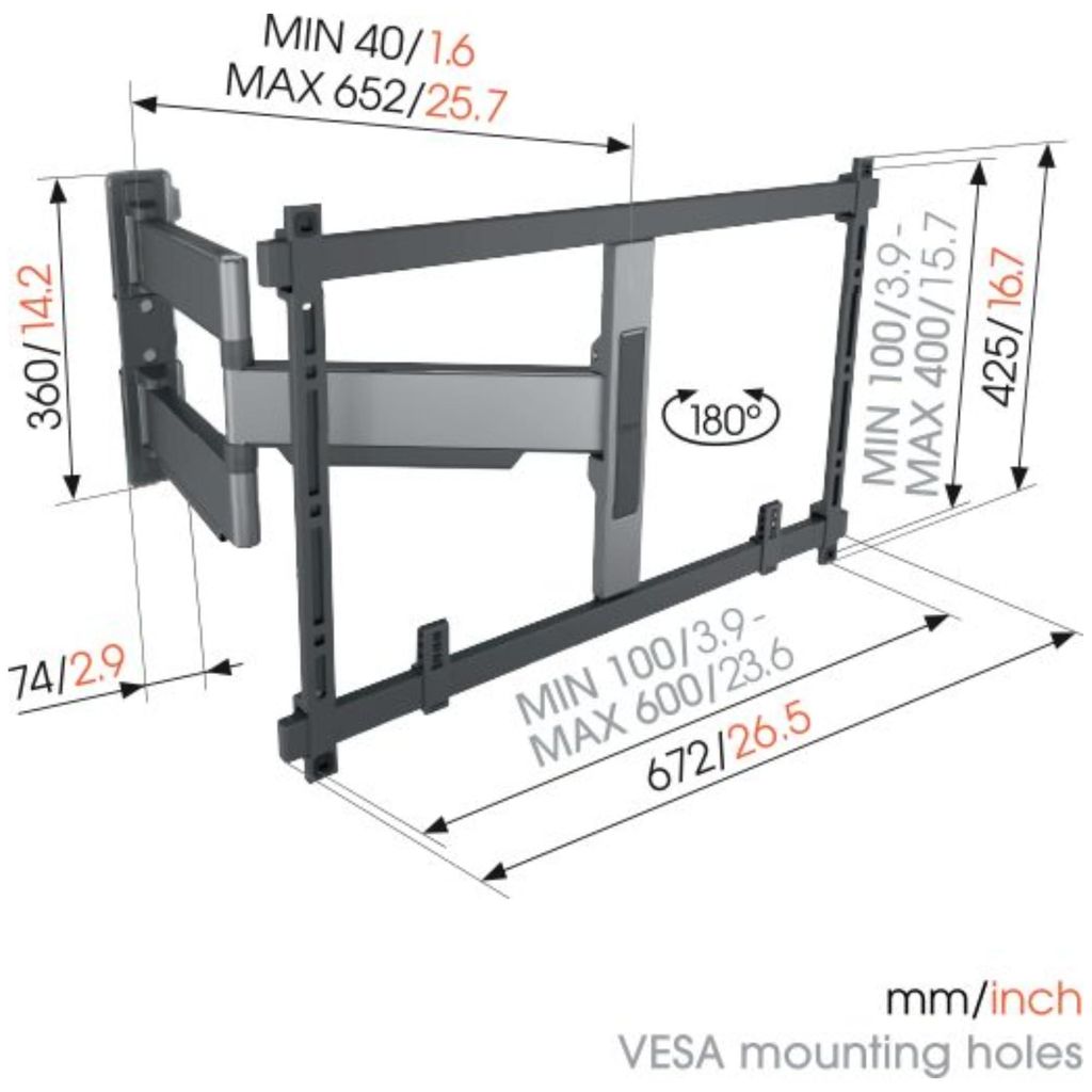 Vogel's Elite TVM5645 20° náklon a 180° otočení. Nástěnný Obrázek produktu 