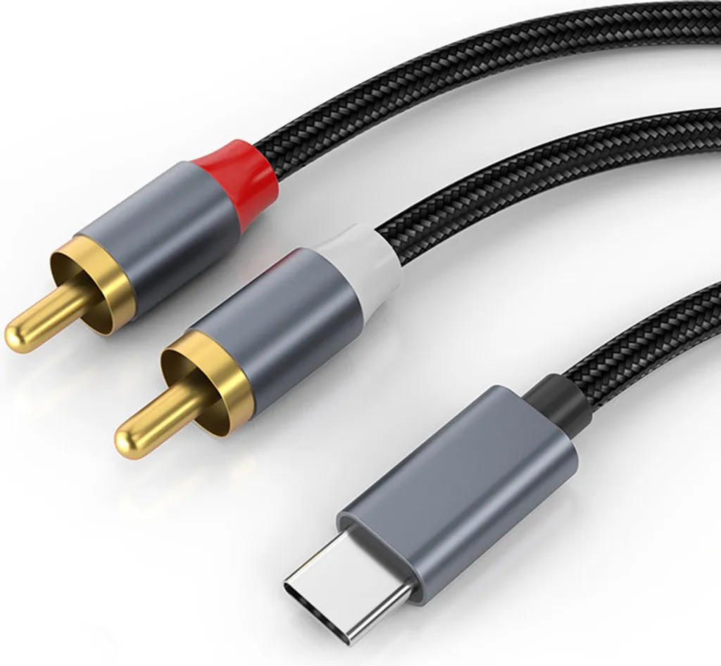 Cavo Audio USB C a 2RCA INF Stereo Grigio: Fedeltà Senza Compromessi