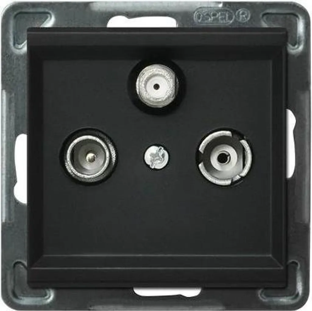 Ospel GPA-RS/m/33 Prise Murale Noire IP20 - Profondeur de 35 mm