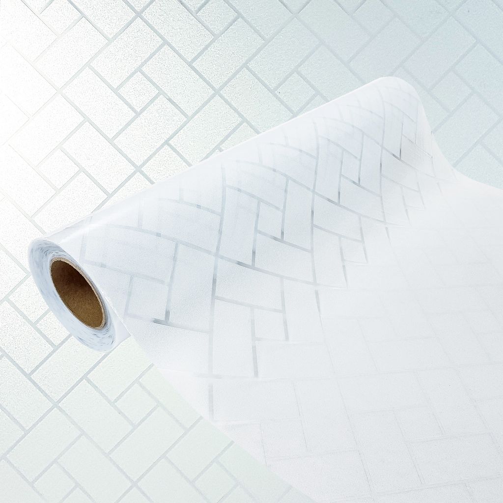 Selbsthaftend Fensterfolie 45x240 cm - Rechtecke - Sichtschutzfolie Fenster Milchglasfolie statisch haftend | Folie Fenster für Bad und Büro - Ta...