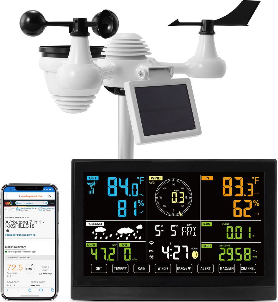 SucceBuy Bezdrátová meteostanice 7v1 7,5palcový barevný Obrázek produktu 