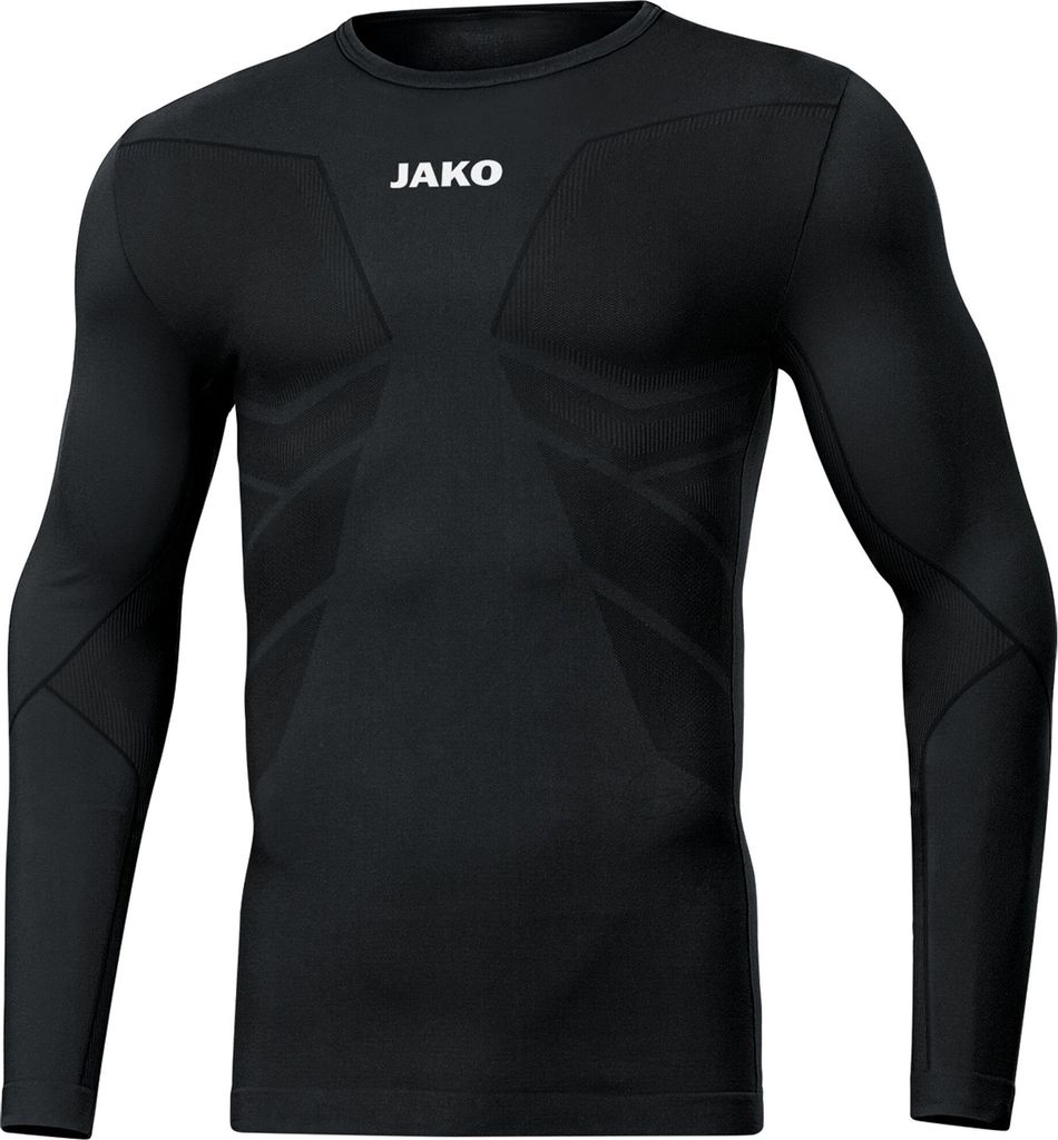 JAKO Kinder Longsleeve Comfort Recycelt, Farbe:schwarz, Größe:3XS