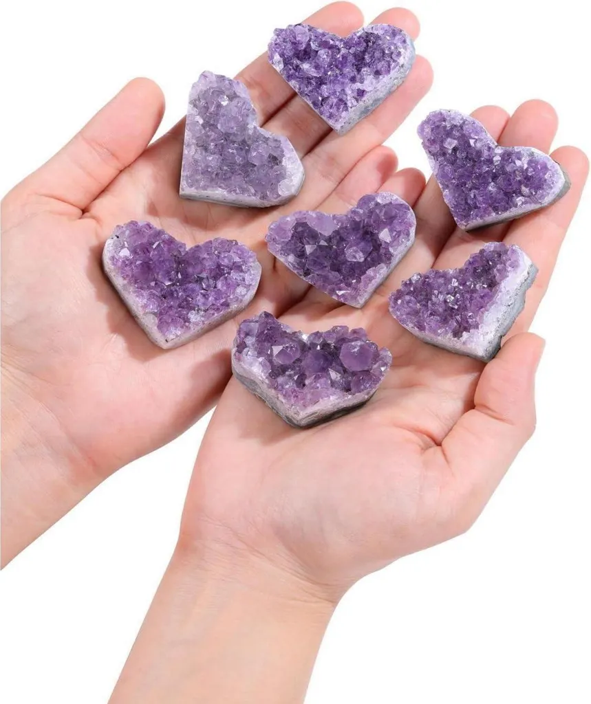 Cœur Améthyste pour Méditation et Déco Zen - Cristal de Roche 5cm