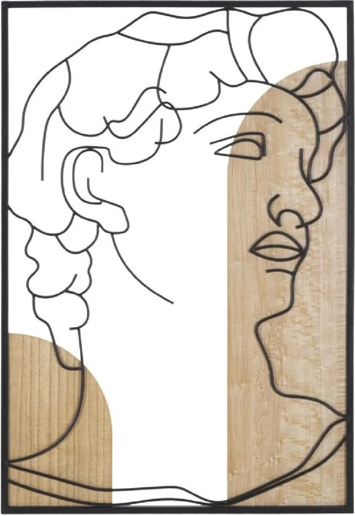 Mauro Ferretti Pannello David 55x2x80 in MDF: Arredo Parete Nero Naturale