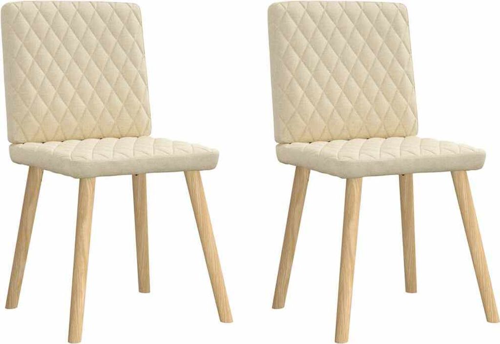 Esszimmerstühle 2 Stk. Creme Stoff