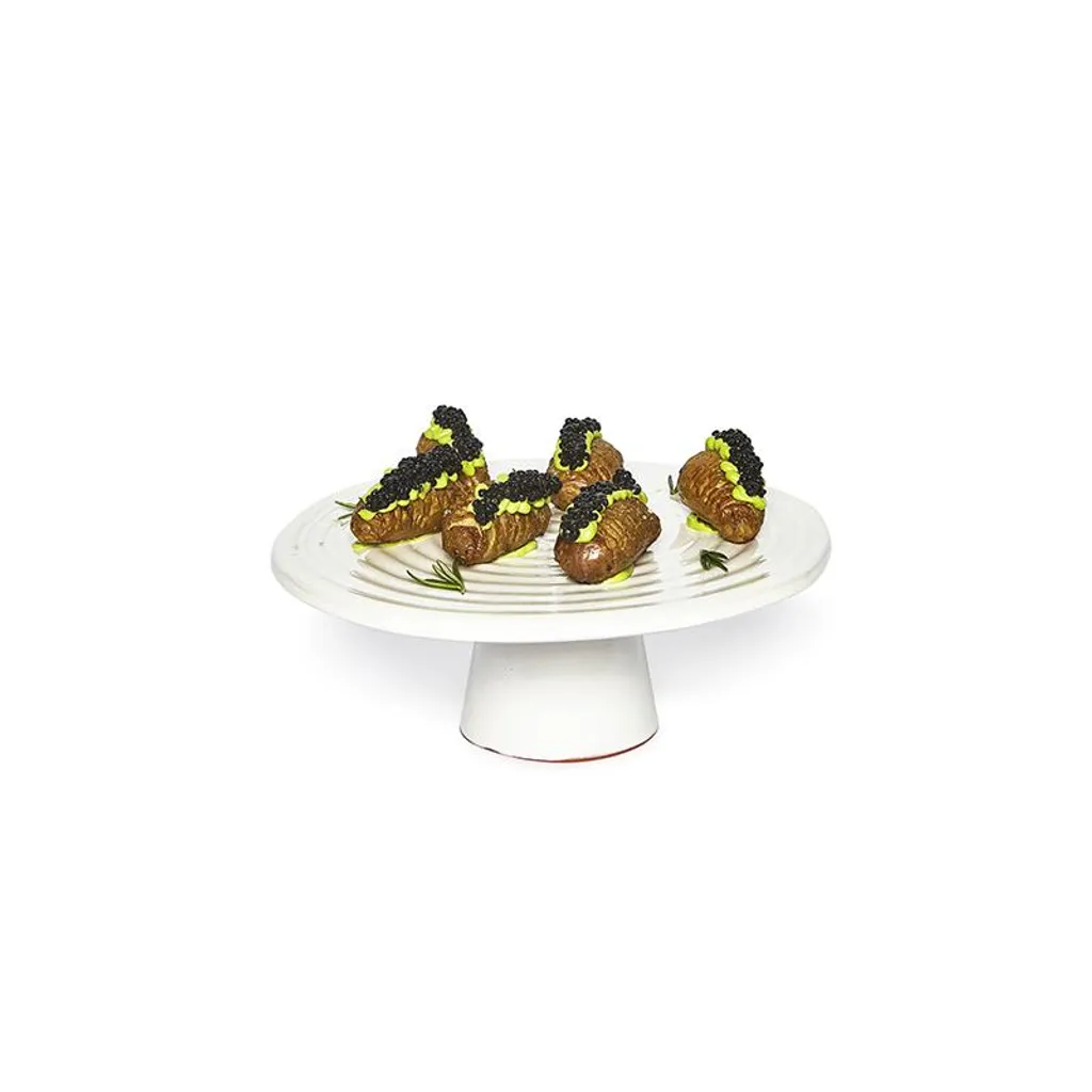Dutchdeluxes Alzata per Torta Lusso Ceramica Bianca Ø 20 cm Design