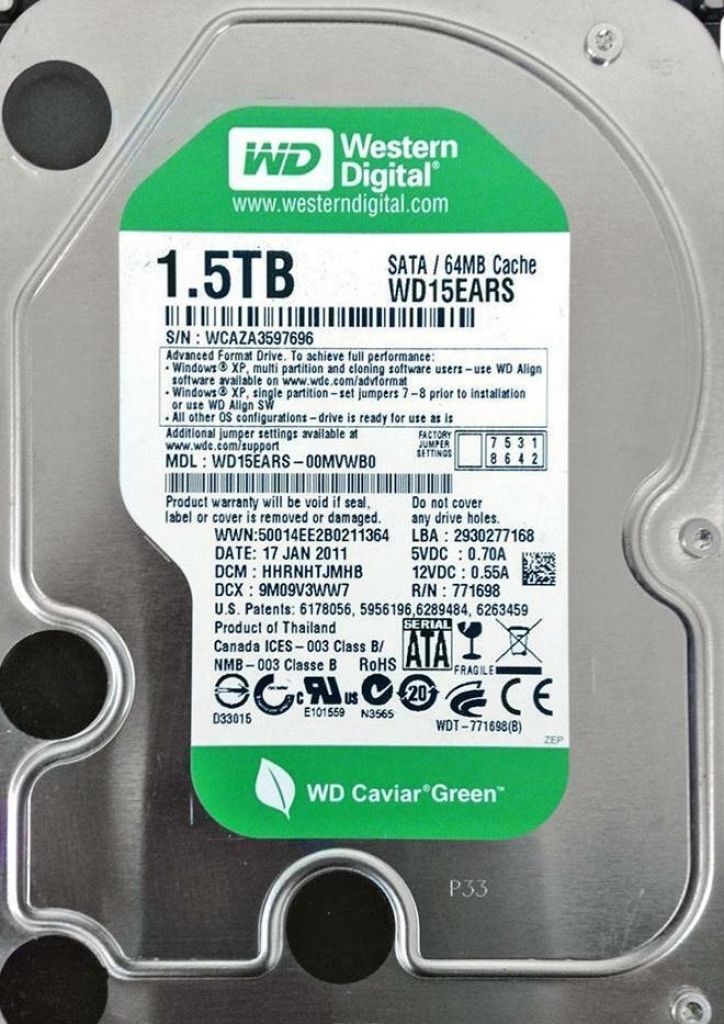 Western Digital WD15EARS 1.5TB SATA2 3,5" Produktbild 