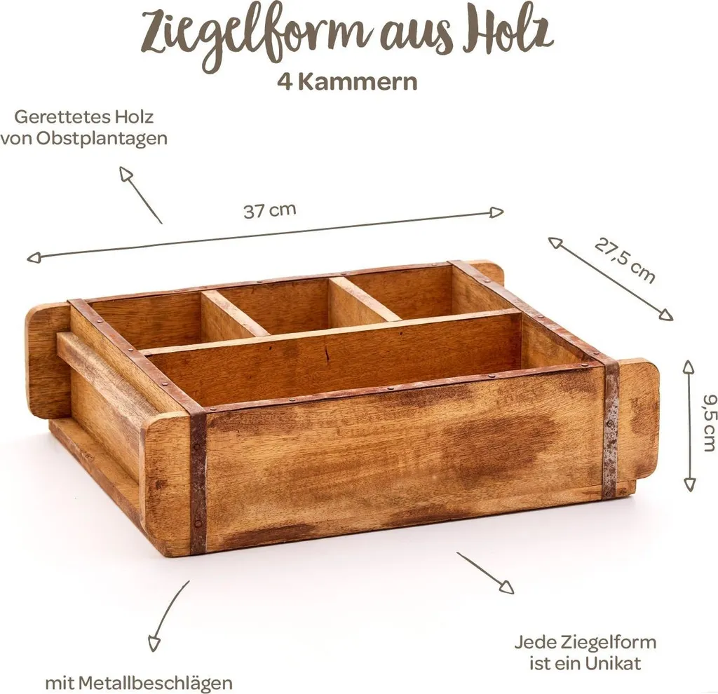Caisse en bois compartimentée pour trier vos objets avec un style rétro - 4