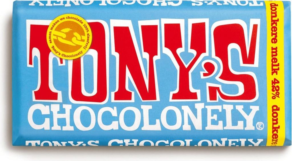 Tony's Chocolonely Vollmilchschokoriegel dunkle Milch, FT 15 x 180 Gramm