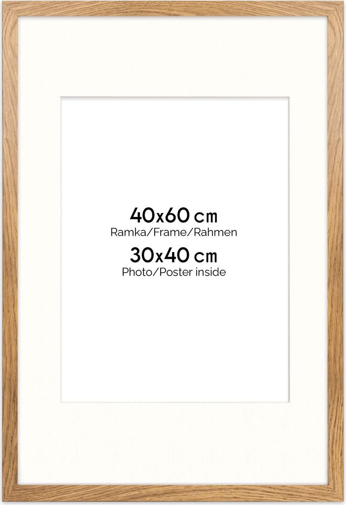 Cornice FRAMAI® 40x60 cm color rovere – con passe-partout – Immagine del prodotto 