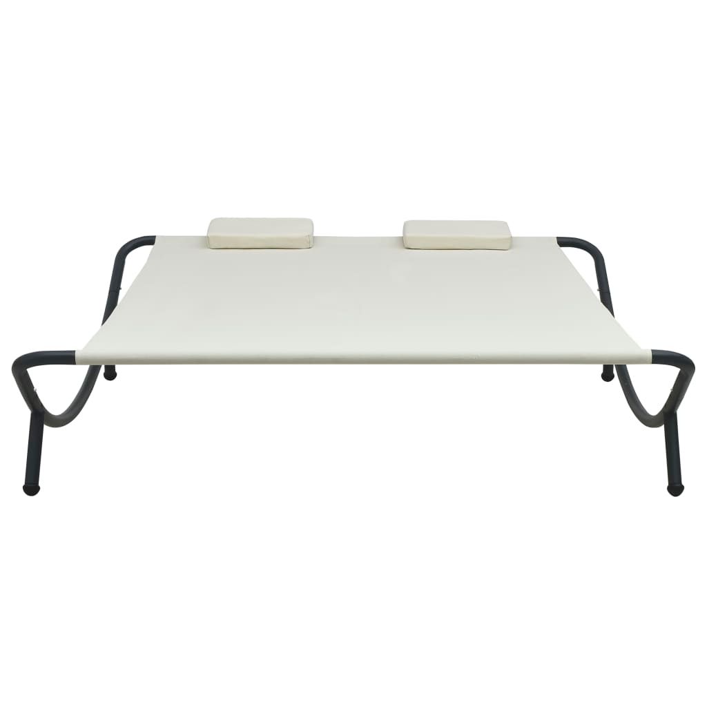 vidaXL Sonnenliege Stoff Creme Produktbild 