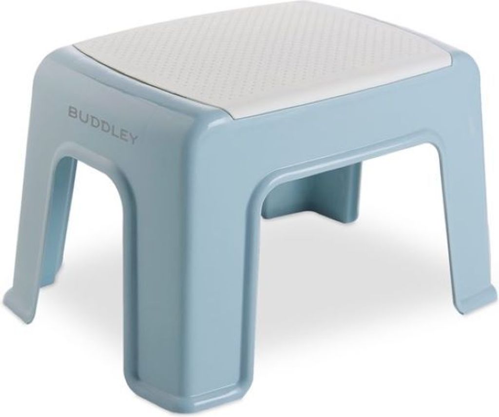 BUDDLEY Tritt Blau Weiß Kleiner Hocker Kinder Hocker Produktbild 