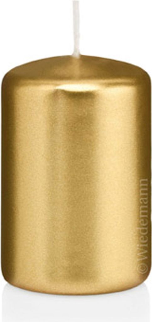 Wiedemann 218163.026 Stumpenkerze - 100 x 50 mm, 4 Stück, gold