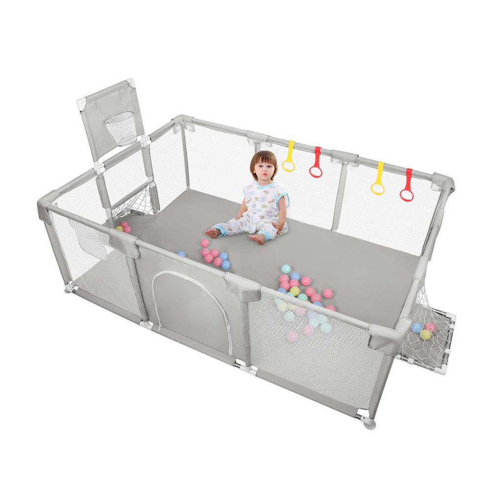 Baby Laufstall 182x 120x 66cm mit Basketball-Netz Produktbild 