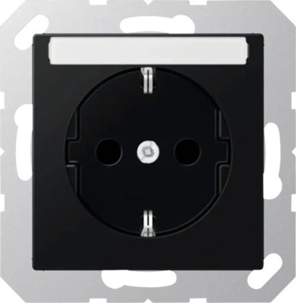 Jung A 1520 BFNA SWM Steckdose mit Beschriftungsfeld graphitschwarz/matt Serie A550