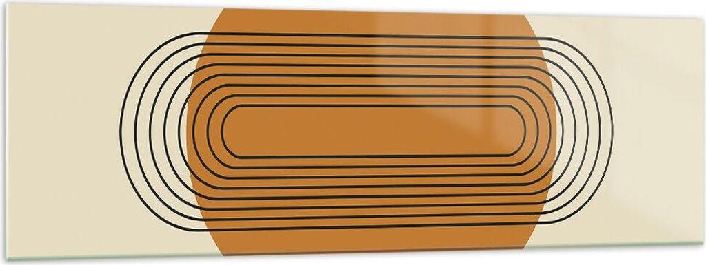 Bilder auf glas - Einteilig - Stück Geometrisch Orange - 160x50cm - Glasbilder - Wandbilder - Bilder - zum Aufhängen bereit - Wanddekoration aus ...
