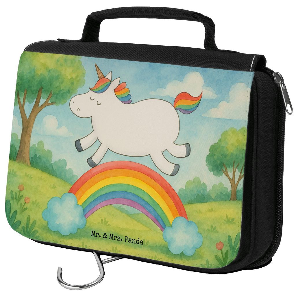 Mr. & Mrs. Panda hygienebeutel Einhorn Regenbogen Design - Weiß - Geschenk, Toilettentasche, Make-Up Tasche, duschbeutel, Kulturbeutel, beauty cas...
